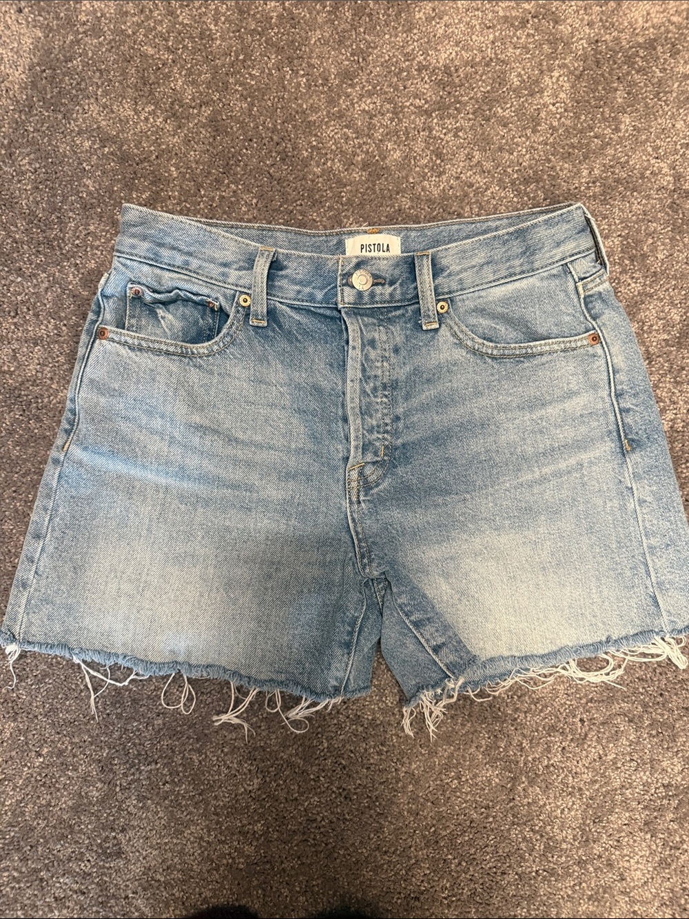 Pistola Andie High Waist Denim Cutoff Shorts